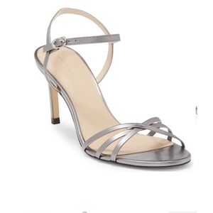 NWOT Stuart Weitzman Starla 80 Strappy Leather Sandal Gunmetal size 10